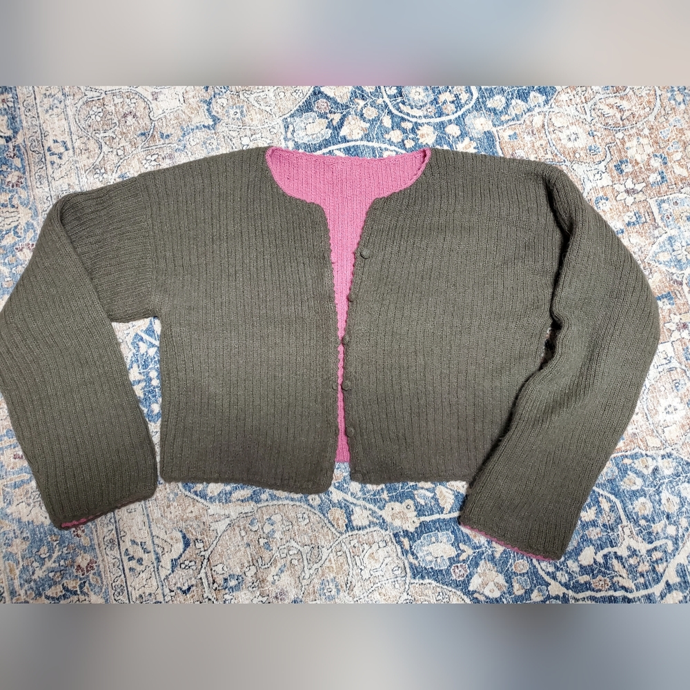 Peruvian Connection Sweater Doublesided Cropped 100% Royal Alpaca y2k Small